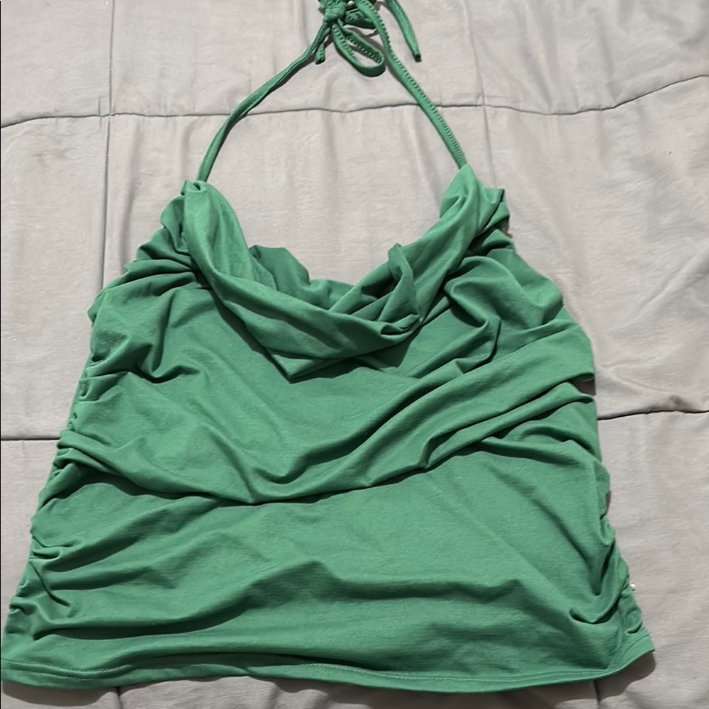 Green Halter Neck Women's Top